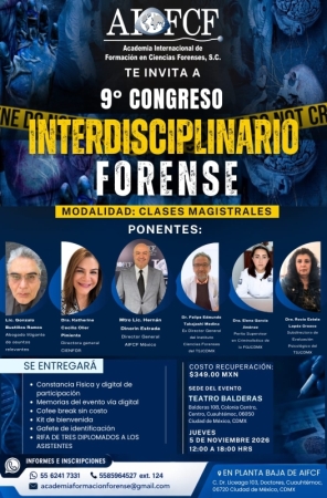9° CONGRESO INTERDISCIPLINARIO FORENSE - AIFCF flyer
